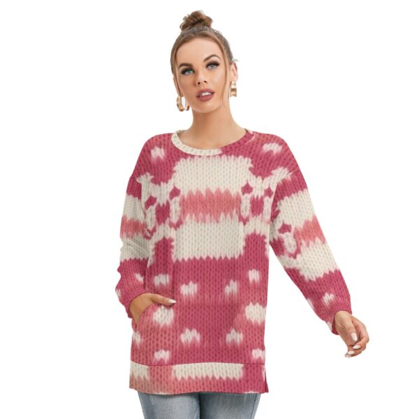 All-Over Print Women's Side Split O-neck Sweatshirt