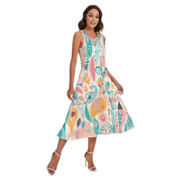 All-Over Print Women's Sleeveless Dress With Diagonal Pocket - Imagen 2