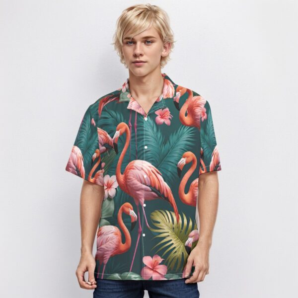 All-Over Print Men's Hawaiian Shirt With Button Closure