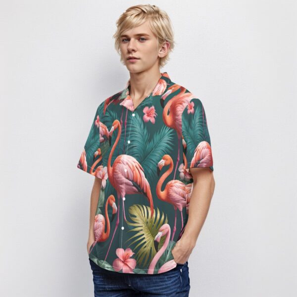 All-Over Print Men's Hawaiian Shirt With Button Closure - Imagen 3